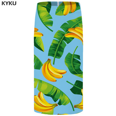 KYKU brändi graafilised seelikud naistele sinised plusssuurused vanad vabaaja Harajuku 3D prinditud pliiats Seksikad naiste seelikud Naiste naljakad