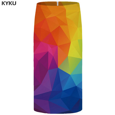 KYKU brändi graafilised seelikud naistele sinised plusssuurused vanad vabaaja Harajuku 3D prinditud pliiats Seksikad naiste seelikud Naiste naljakad