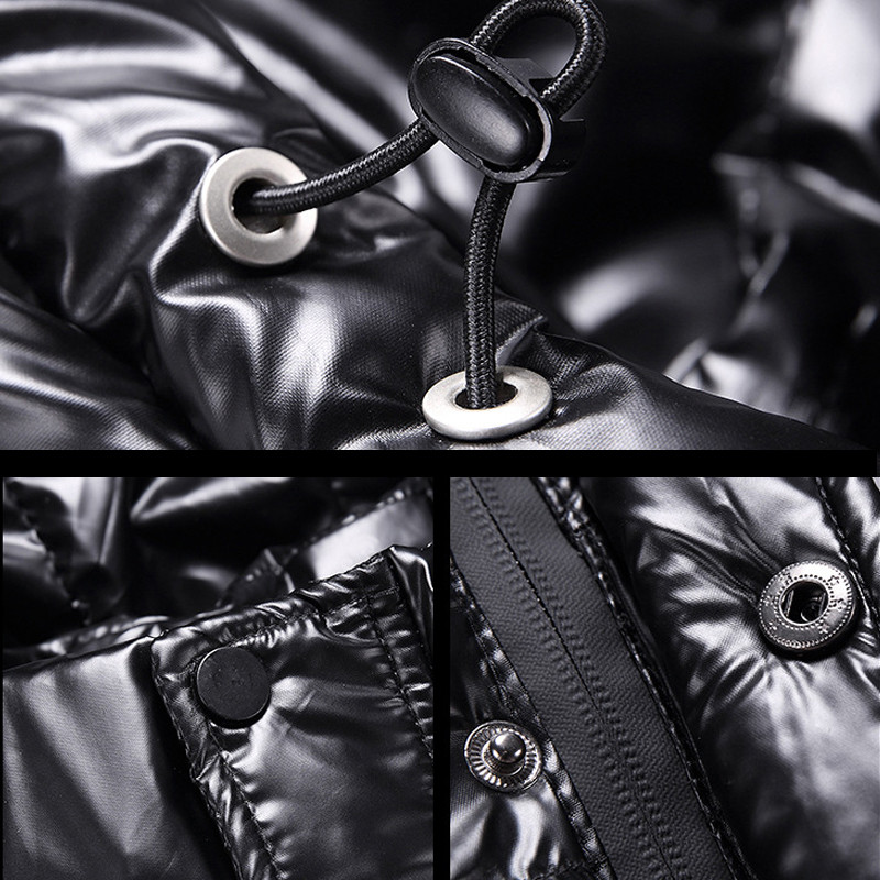 Jachetă groasă de iarnă pentru bărbați din piele de munte, ocazională, cu glugă, parca, parca, la modă, haine slim fit, de înaltă calitate.