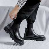 vyriški prabangūs madingi chelsea batai juodi tendencija platforminiai batai vakarėliui pokylio suknelė kaubojiška originali odinė aulinė kulkšnis botas vyriška