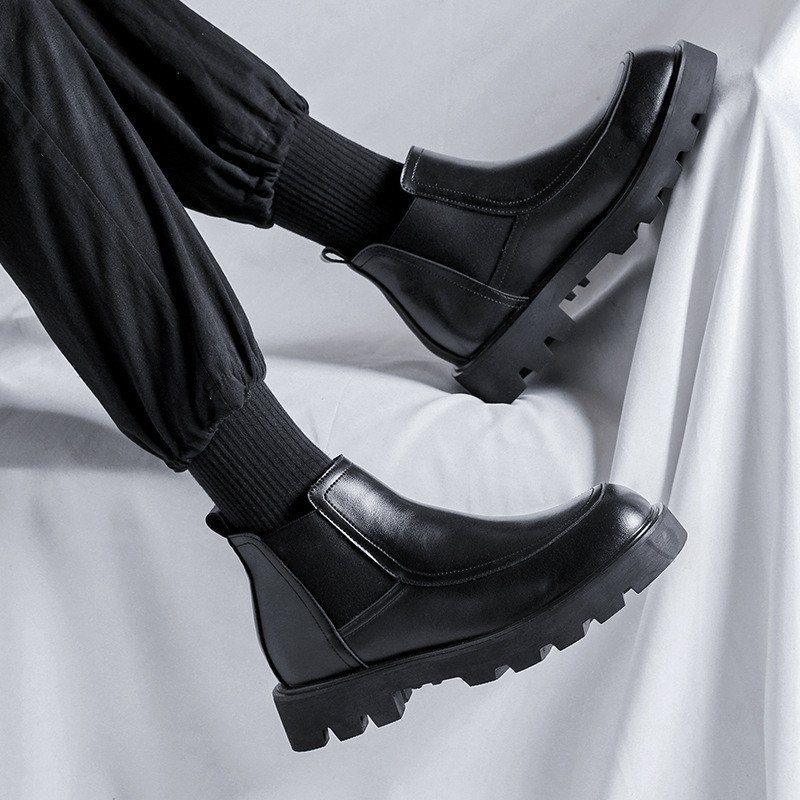 vyriški prabangūs madingi chelsea batai juodi tendencija platforminiai batai vakarėliui pokylio suknelė kaubojiška originali odinė aulinė kulkšnis botas vyriška