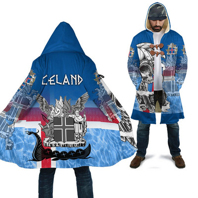 Pelerina cu glugă imprimată 3D pentru bărbați din seria cu craniu pentru bărbați