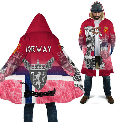 Pelerina cu glugă imprimată 3D pentru bărbați din seria cu craniu pentru bărbați