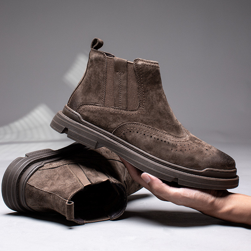 Nove muške čizme od kože protiv klizanja Britanske modne muške čizme Botas Hombre Cuero Botina Masculina Botte Homme Schoenen Man