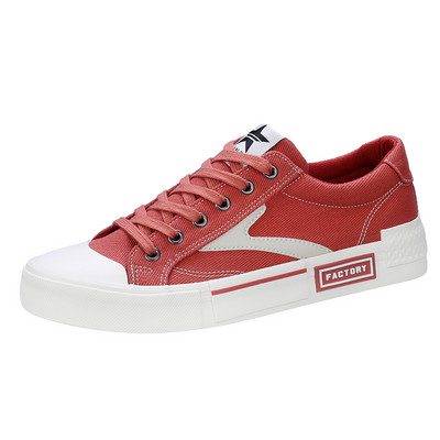 Μόδα Φθινοπωρινό Κόκκινο Skateboard Ανδρικά αθλητικά παπούτσια Χαμηλού κοψίματος Ανδρικά αθλητικά παπούτσια Καμβάς που αναπνέουν Βουλκανιζέ Παπούτσια Ανδρικά skate homme