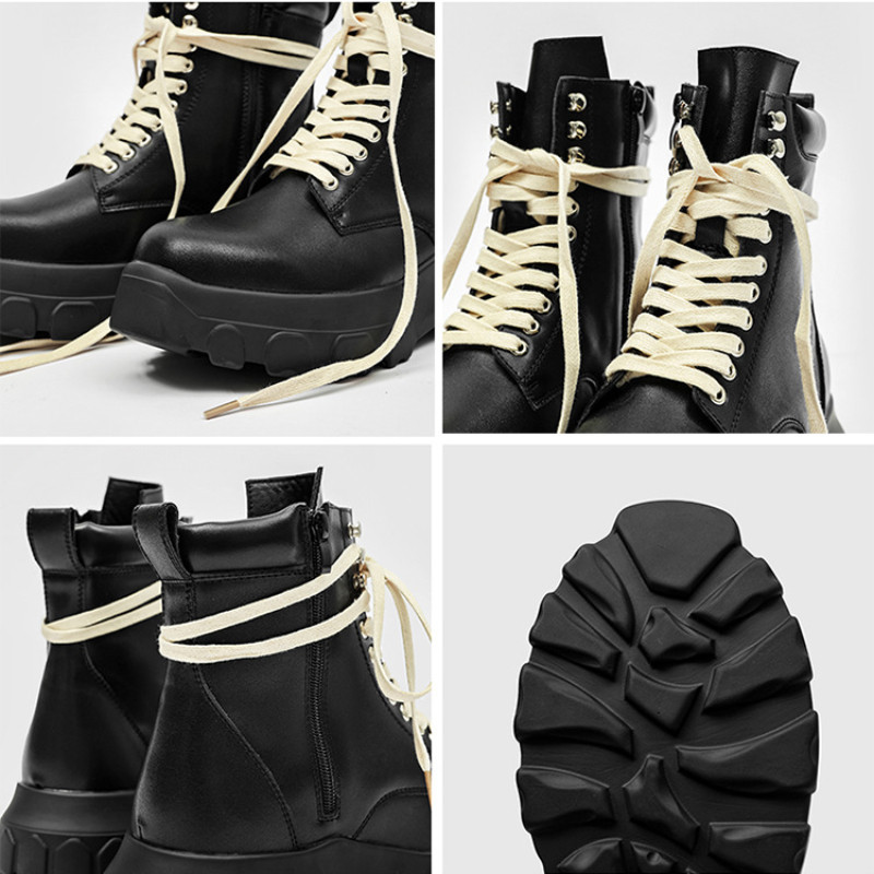 Μόδα Πλατφόρμα Ανδρικά Μποτάκια Chelsea Δερμάτινα Casual ψηλά αθλητικά παπούτσια Street Style Ανδρικά με χοντρή σόλα χειμωνιάτικα αδιάβροχα