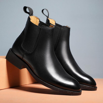 Vyriški klasikiniai retro stiliaus odos „Chelsea“ batai Vyriški madingi vyriški batai ant kulkšnies, laisvalaikio britiško stiliaus trumpi batai, aukšti batai