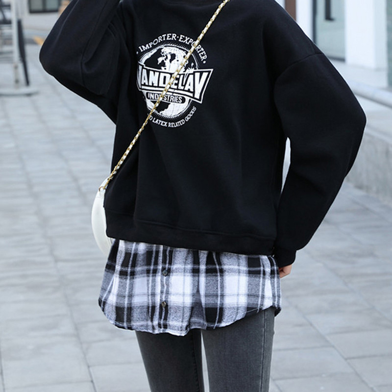 Košulja Lažni porub Odvojiva donja suknja Pamuk Plus veličina 5XL Nepravilna suknja Rep Bluza Rub Dodaci Karirane prugeMini suknja