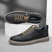 Pantofi respirabili de primăvară Pantofi din piele Pantofi Oxford Pantofi de sport Curea elastică Pantofi de exterior Pantofi ocazionali de mers pentru bărbați