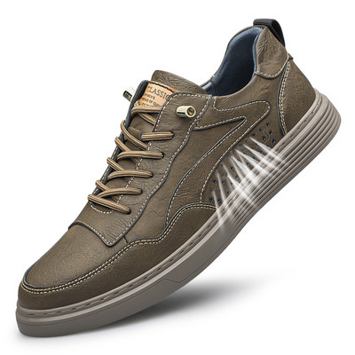 Pantofi respirabili de primăvară Pantofi din piele Pantofi Oxford Pantofi de sport Curea elastică Pantofi de exterior Pantofi ocazionali de mers pentru bărbați