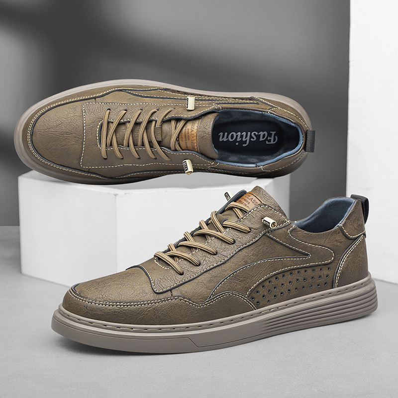 Pantofi respirabili de primăvară Pantofi din piele Pantofi Oxford Pantofi de sport Curea elastică Pantofi de exterior Pantofi ocazionali de mers pentru bărbați