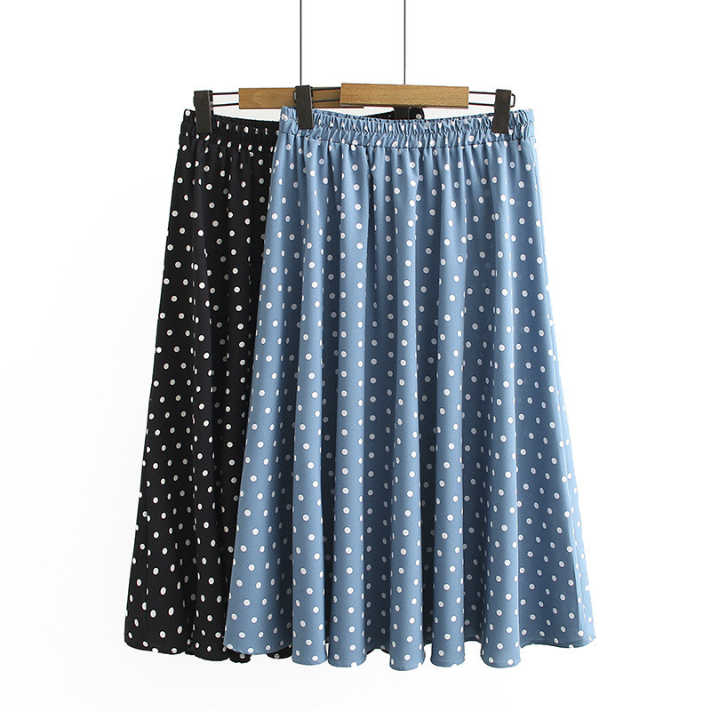 Nou 2022, vară, fustă midi, mărime mare, pentru femei, largi, linie A, bumbac, albastru, negru, fuste plisate 3XL 4XL 5XL 6XL