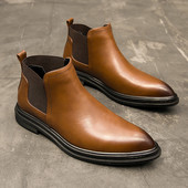 Yomior Toamnă Iarnă Cele mai noi pantofi de designer pentru bărbați Rochie britanică de înaltă calitate cu vârf ascuțit Botine la gleznă Cizme Chelsea de afaceri de modă