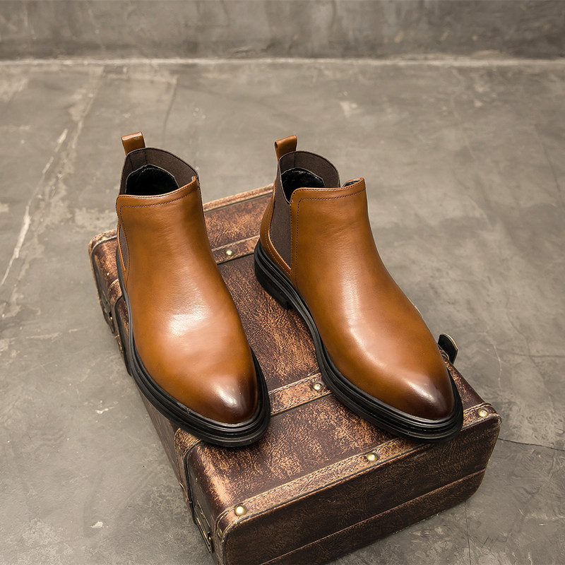 Yomior Toamnă Iarnă Cele mai noi pantofi de designer pentru bărbați Rochie britanică de înaltă calitate cu vârf ascuțit Botine la gleznă Cizme Chelsea de afaceri de modă