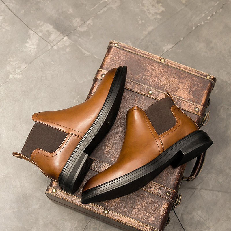 Yomior Toamnă Iarnă Cele mai noi pantofi de designer pentru bărbați Rochie britanică de înaltă calitate cu vârf ascuțit Botine la gleznă Cizme Chelsea de afaceri de modă