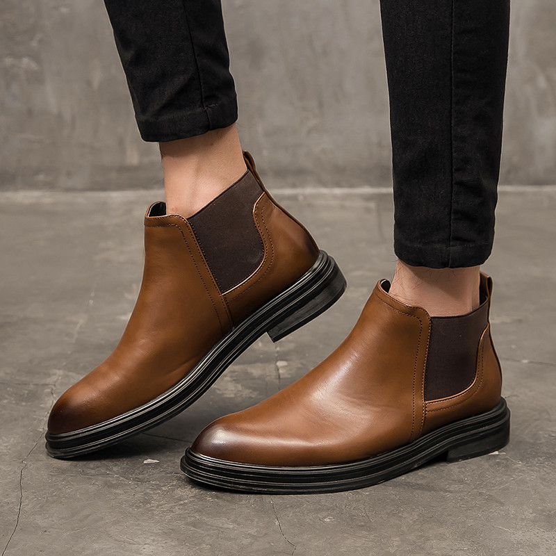 Yomior Toamnă Iarnă Cele mai noi pantofi de designer pentru bărbați Rochie britanică de înaltă calitate cu vârf ascuțit Botine la gleznă Cizme Chelsea de afaceri de modă