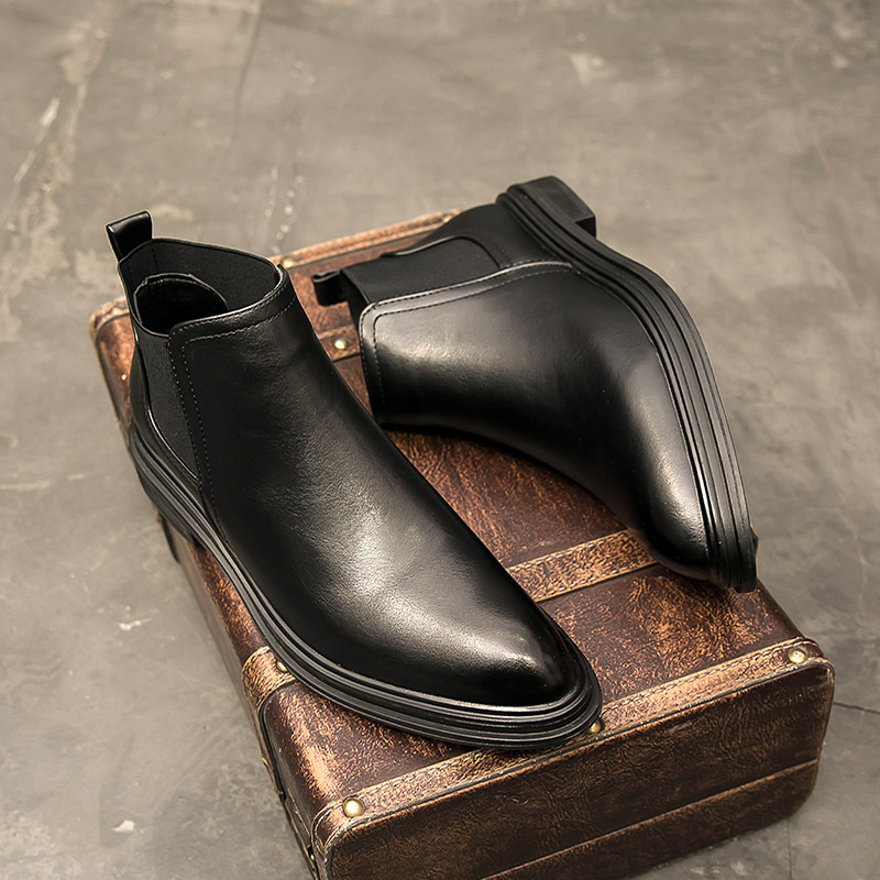 Yomior Toamnă Iarnă Cele mai noi pantofi de designer pentru bărbați Rochie britanică de înaltă calitate cu vârf ascuțit Botine la gleznă Cizme Chelsea de afaceri de modă