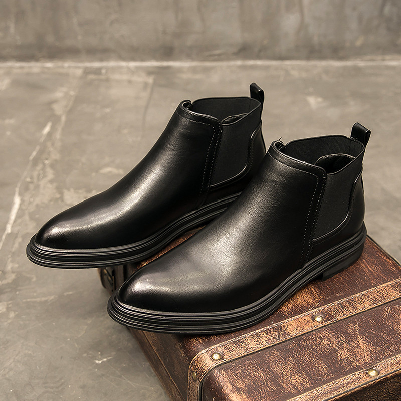 Yomior Toamnă Iarnă Cele mai noi pantofi de designer pentru bărbați Rochie britanică de înaltă calitate cu vârf ascuțit Botine la gleznă Cizme Chelsea de afaceri de modă