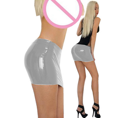 S-6XL Καλοκαιρινή φούστα με επίδεσμο χαμηλής μέσης Γυναικεία γυαλιστερή στολή χορού Σέξι Μίνι φούστα PVC με μολύβι Νυχτερινά συλλογικά ρούχα