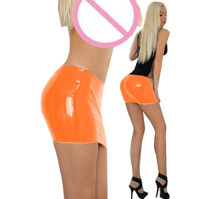 S-6XL Καλοκαιρινή φούστα με επίδεσμο χαμηλής μέσης Γυναικεία γυαλιστερή στολή χορού Σέξι Μίνι φούστα PVC με μολύβι Νυχτερινά συλλογικά ρούχα