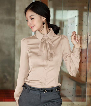 Дамска модна блуза с дълги ръкави, отделяща се блуза с волани и петна, дамска модна риза OL Блуза Безплатна доставка S-3XL
