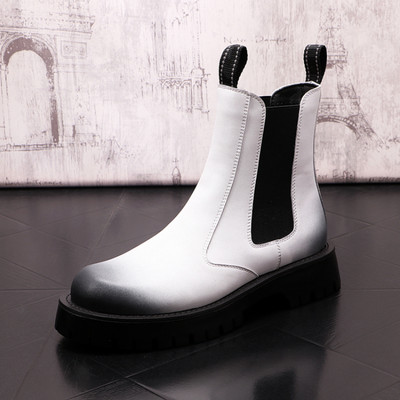 CuddlyIIPanda Muške modne ležerne gležnjače Proljeće Jesen Visoke retro luksuzne dizajnerske retro Chelsea čizme Botas Hombre