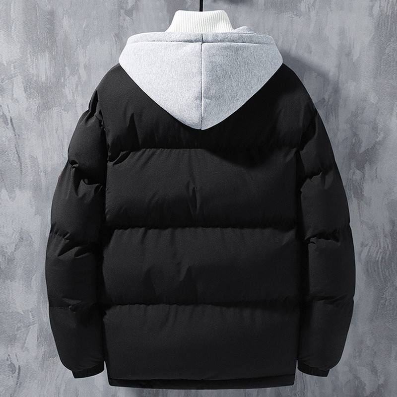 Zimske parke muške jednobojne podstavljene jakne Modne ležerne parke s kapuljačom muški podstavljeni kaputi Zimska jakna muška