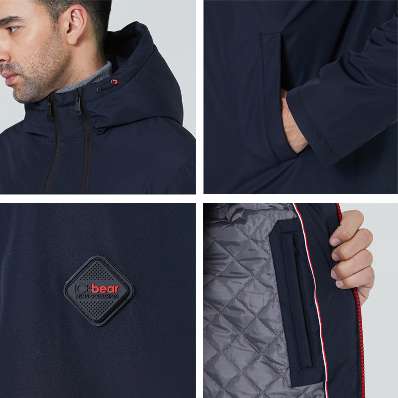 ICEbear 2022 paltoane scurte pentru bărbați jachetă elegantă de toamnă cu glugă îmbrăcăminte de înaltă calitate pentru bărbați MWC21661D