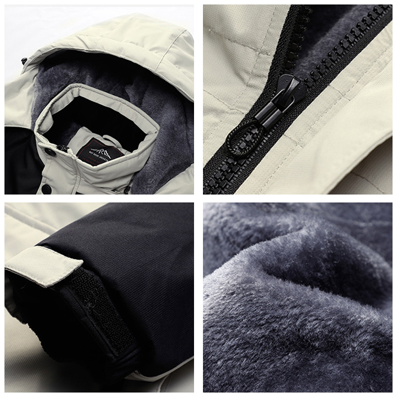 Zimske nove debele tople parke od flisa za vanjsku jaknu, kaput, muške vjetrootporne vojne parke s kapuljačom, muške modne ležerne muške jakne