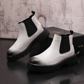 νέο σχέδιο ανδρικές μπότες αναψυχής τσέλσι μαύρα άσπρα παπούτσια πάρτι φορέματα χορού καουμπόη μπότα αστραγάλου πλατφόρμα botas mans