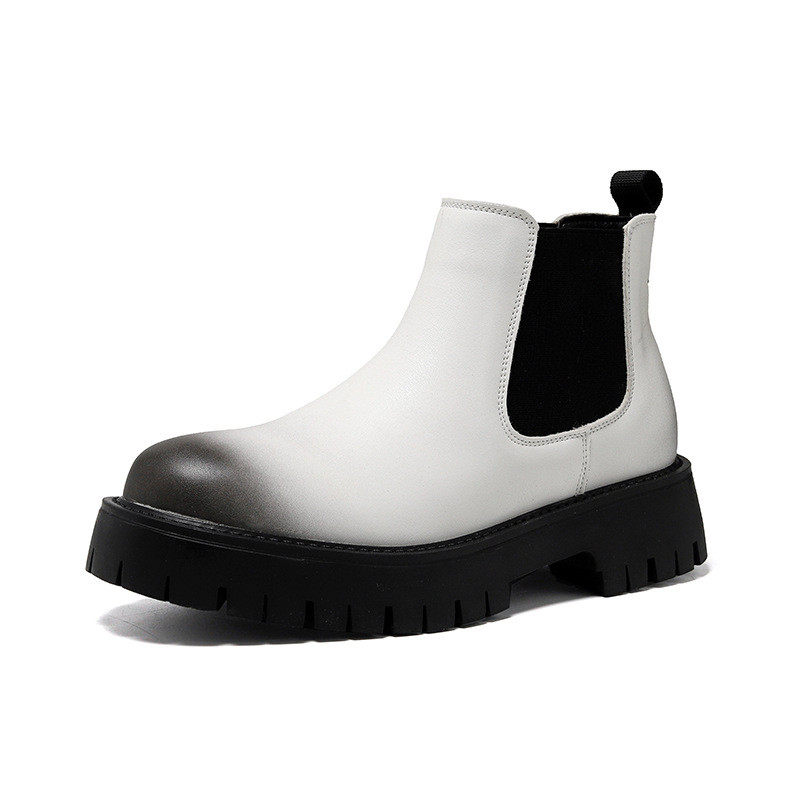 νέο σχέδιο ανδρικές μπότες αναψυχής τσέλσι μαύρα άσπρα παπούτσια πάρτι φορέματα χορού καουμπόη μπότα αστραγάλου πλατφόρμα botas mans