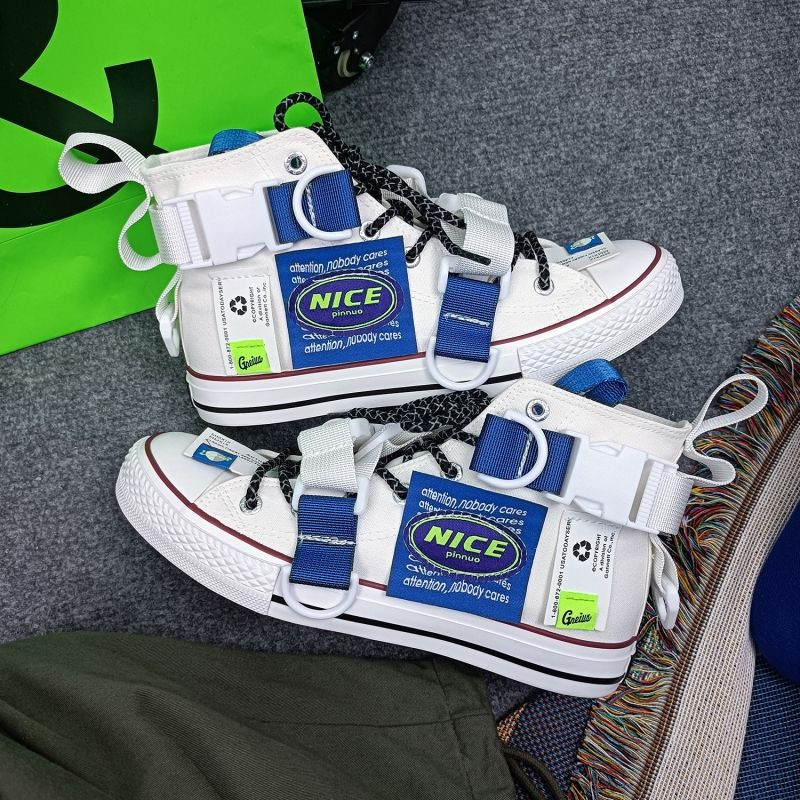 Pantofi de pânză în stil funcțional pentru bărbați, înalți, patchwork, de designer, respirabil, ocazional, încălțăminte pentru femei, cu platformă în aer liber