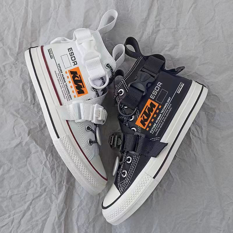 Pantofi de pânză în stil funcțional pentru bărbați, înalți, patchwork, de designer, respirabil, ocazional, încălțăminte pentru femei, cu platformă în aer liber