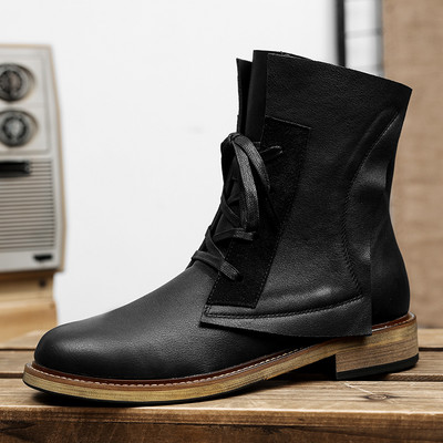 Cizme rochie pentru bărbați Iarnă Noua platformă de designer de exterior Cizme Chelsea Business Pantofi formali pentru bărbați Cizme militare de înaltă calitate