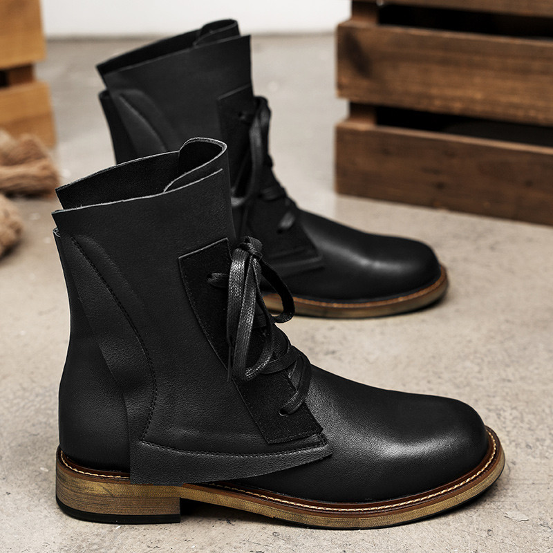 Cizme rochie pentru bărbați Iarnă Noua platformă de designer de exterior Cizme Chelsea Business Pantofi formali pentru bărbați Cizme militare de înaltă calitate