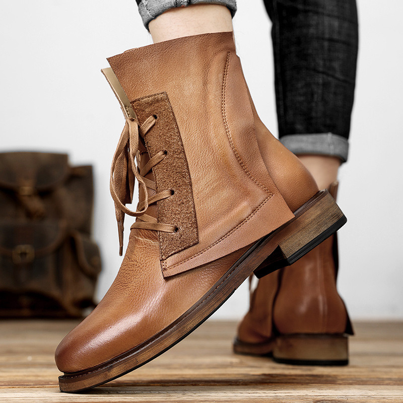 Cizme rochie pentru bărbați Iarnă Noua platformă de designer de exterior Cizme Chelsea Business Pantofi formali pentru bărbați Cizme militare de înaltă calitate