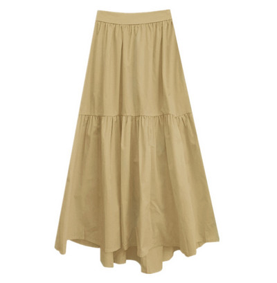 2023 Autunm Fusta Maxi Lungă pentru Femei Vintage culoare bomboană roz galben mov Plus size Fuste de petrecere din bumbac plisat