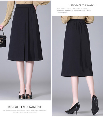 75 cm ilgio Naujas 2023 m. sijonas moteriškas klostuotas sijonas plius dydis aukštu juosmeniu, didelio svorio mamai 100 kg juodas sijonas moterims vakarinis sijonas