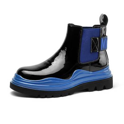 Dizajnerske muške Chelsea od kože Vintage Zelene čizme s platformom Muške natikače Ležerne cipele Muške luksuzne motociklističke čizme