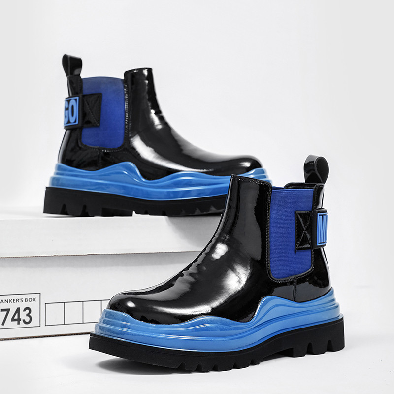 Dizajnerske muške Chelsea od kože Vintage Zelene čizme s platformom Muške natikače Ležerne cipele Muške luksuzne motociklističke čizme