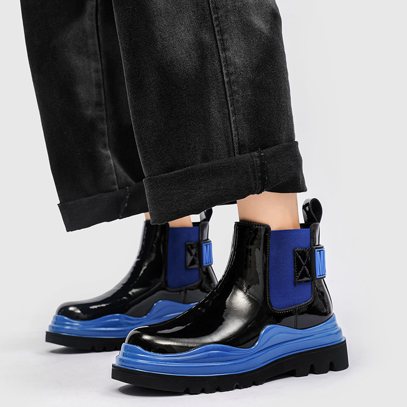 Dizajnerske muške Chelsea od kože Vintage Zelene čizme s platformom Muške natikače Ležerne cipele Muške luksuzne motociklističke čizme