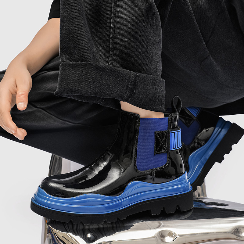 Dizajnerske muške Chelsea od kože Vintage Zelene čizme s platformom Muške natikače Ležerne cipele Muške luksuzne motociklističke čizme