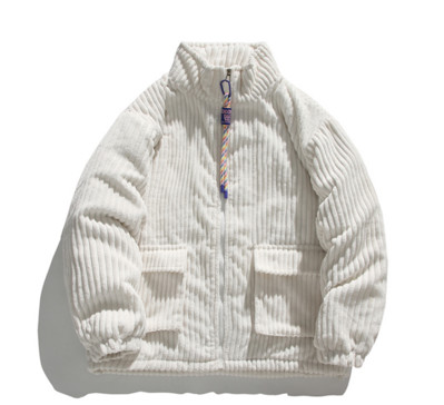 Modne muške zimske jakne i kaputi za 2023. Ležerne široke jakne od samta, jednobojne zimske ovratnike sa samostojećim ovratnikom Ležerne