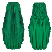 Γυναικεία Steampunk βικτοριανή φούστα Lace Up 2 Layer Ruffles Tulle Asymmetrica Φούστα Μεσαιωνικής Αναγέννησης Κορσέ Φούστες Plus Size