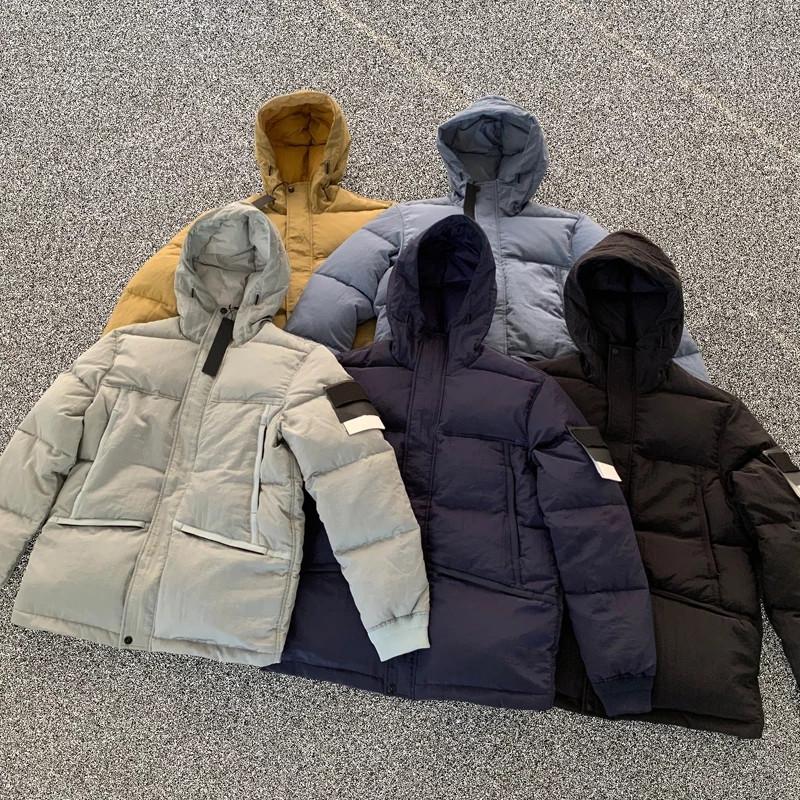 2023 Ανδρικά πάρκα με κουκούλα, γυναικεία πυξίδα, με κουκούλα, βαμβακερή επένδυση εξωτερικού χώρου, Χειμερινό αδιάβροχο μεταλλικό νάιλον