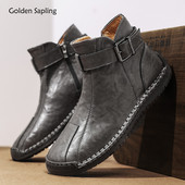 Pánske zimné topánky Golden Sapling Casual Business Boots pre voľný čas, topánky na platforme, pánska móda, Chelsea čižmy, nazúvacia obuv