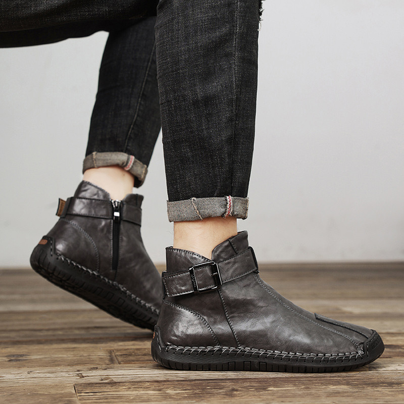 Pánske zimné topánky Golden Sapling Casual Business Boots pre voľný čas, topánky na platforme, pánska móda, Chelsea čižmy, nazúvacia obuv