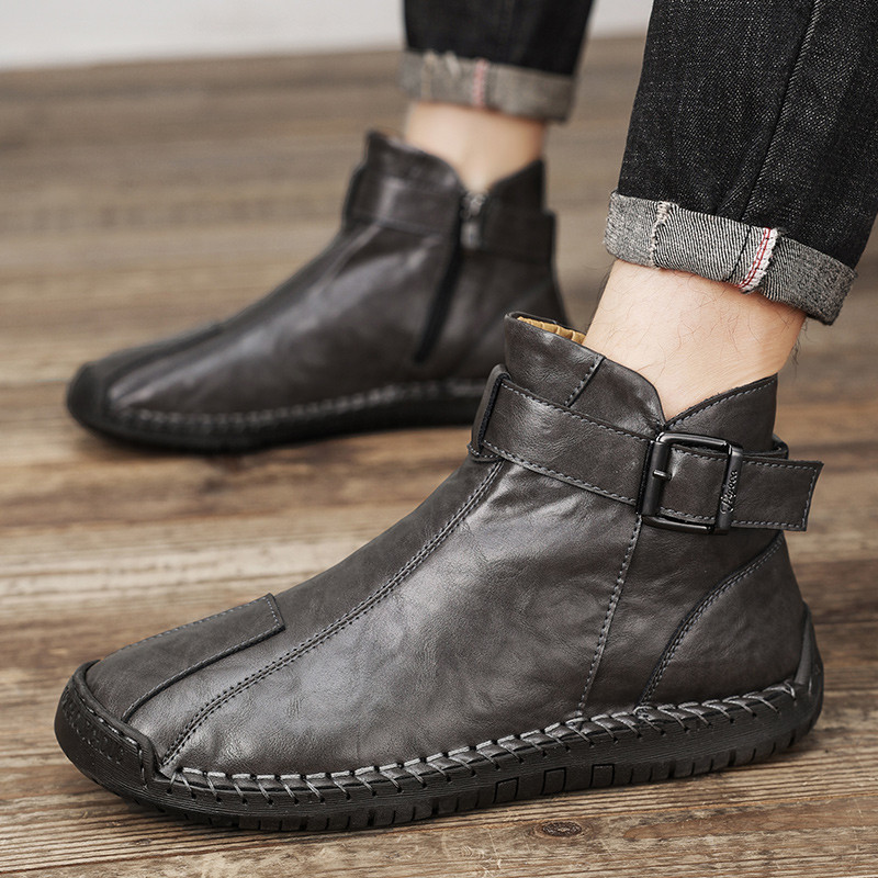 Pánske zimné topánky Golden Sapling Casual Business Boots pre voľný čas, topánky na platforme, pánska móda, Chelsea čižmy, nazúvacia obuv