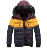 Topla pamučna jakna s jednim kopčanjem Ležerna debela topla jakna s kapuljačom Muški zimski debeli kratki kaput za mlade