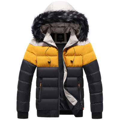 Topla pamučna jakna s jednim kopčanjem Ležerna debela topla jakna s kapuljačom Muški zimski debeli kratki kaput za mlade